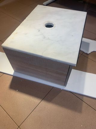 Mueble de baño colgante mármol y madera