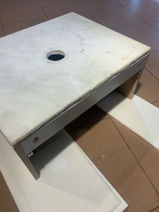 Mueble de baño colgante mármol y madera