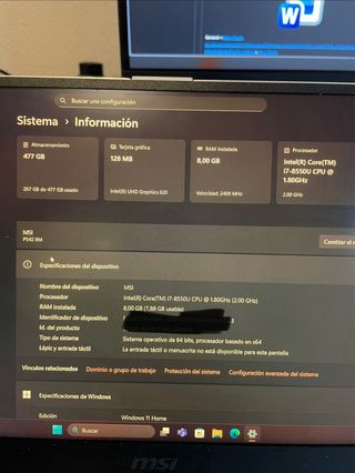 Portátil MSI MS-14B1 Plata