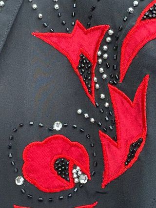 Camisa Western Vintage 80s Negra y Roja