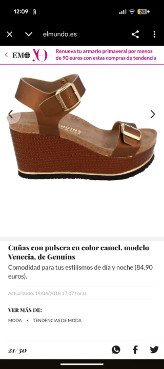 Sandalias Genuins Marrón Plataforma