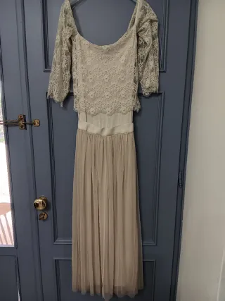 Vestito boho pizzo manica lunga