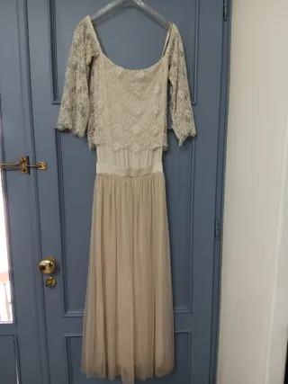 Vestito boho pizzo manica lunga