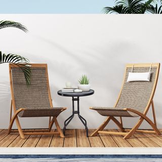 Mesa Redonda Jardín Cristal Negra