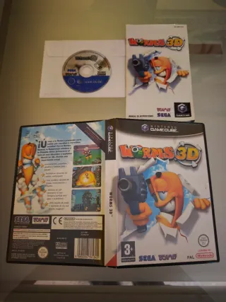 Worms 3D Gamecube Manual y Disco