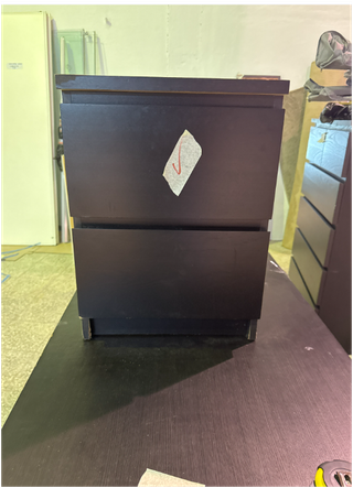 Cómoda IKEA MALM 2 cajones negra 40x55cm