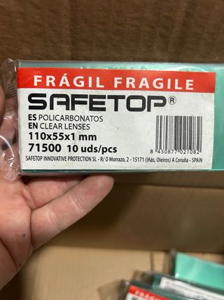 900 Lentes de Policarbonato disponibles, Safetop.