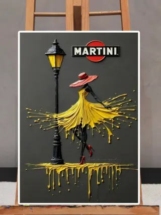 Poster A3 Martini Donna Gialla