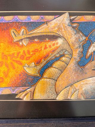 Cuadro original dragón fuego