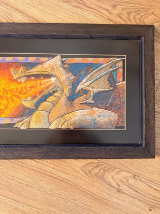 Cuadro original dragón fuego