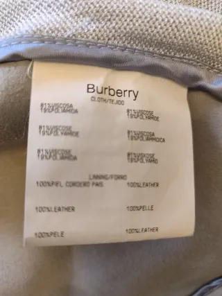 Chaqueta Burberry Piel y Punto Beige Talla 48