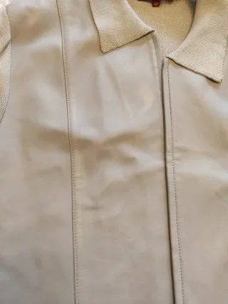 Chaqueta Burberry Piel y Punto Beige Talla 48