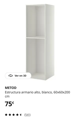 Estructura armario alto Metod Ikea blanco