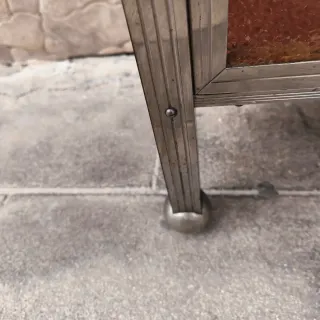 Mesita Noche Francesa Antigua metal Vidrio