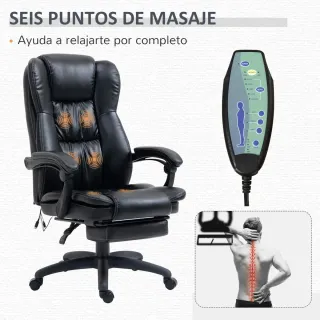 Silla de oficina ergonómica negra