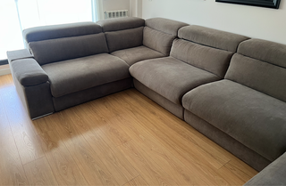 Sofá rinconera XL chaise longue marrón