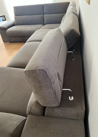 Sofá rinconera XL chaise longue marrón