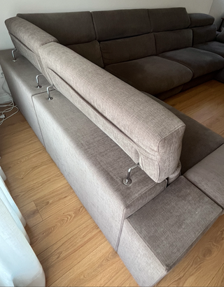 Sofá rinconera XL chaise longue marrón