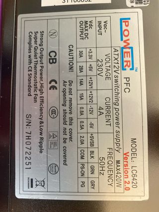 Fuente Alimentación PC Power 420 W ATX