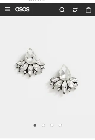 Pendientes ASOS plateado y cristal