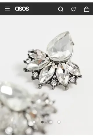 Pendientes ASOS plateado y cristal