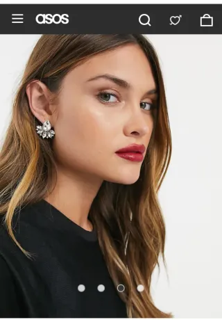 Pendientes ASOS plateado y cristal