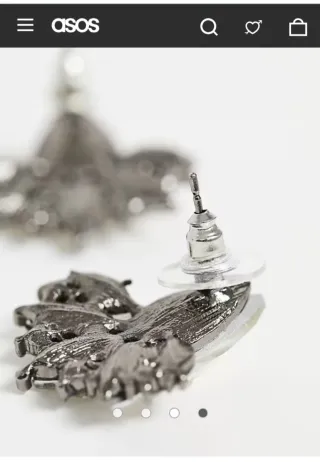 Pendientes ASOS plateado y cristal