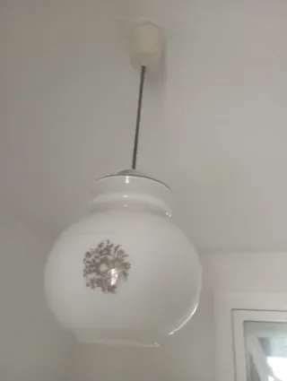 Lámpara colgante cristal blanco y plata