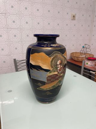 Jarrón Oriental Cerámica Grande Decorativo