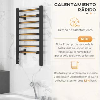 Toallero Eléctrico Negro