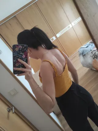 Top amarillo tirantes elástico