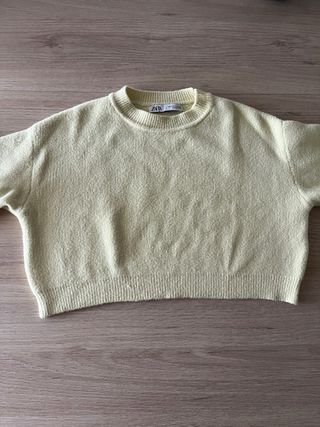 Jersey Zara amarillo cropped