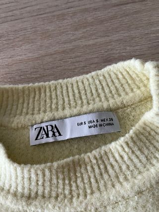 Jersey Zara amarillo cropped