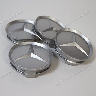 Tapabujes Mercedes 75mm Plata Tapa Bujes Nuevos