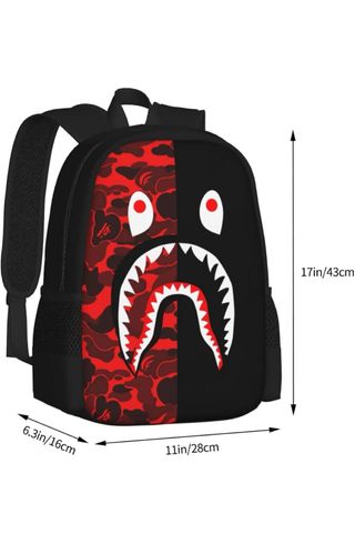 Mochila Tiburón Camuflaje Rojo Negro