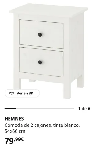 Mesita Noche / Comoda IKEA Hemnes Blanca
