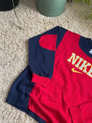 Sweatshirt Nike Rework Azul Escuro & Vermelho