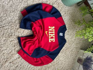 Sweatshirt Nike Rework Azul Escuro & Vermelho