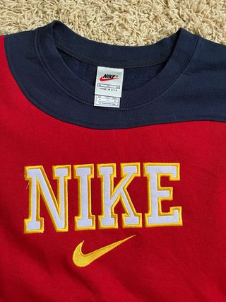 Sweatshirt Nike Rework Azul Escuro & Vermelho