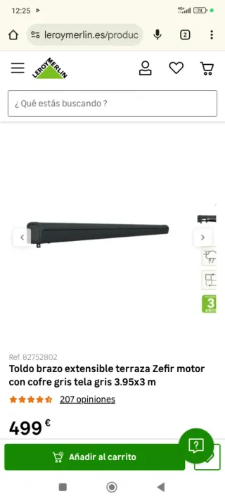 Toldo eléctrico exterior