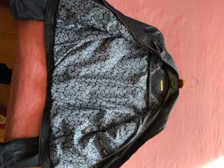 Chaqueta Piel Mujer Massimo Dutti azul