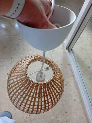 Lámpara de techo de bambú