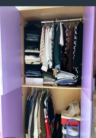 Armario juvenil morado 4 puertas