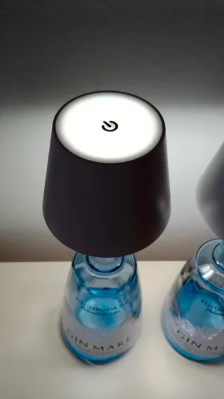 Coppia Lampade Led USB con bottiglie Gin Mare