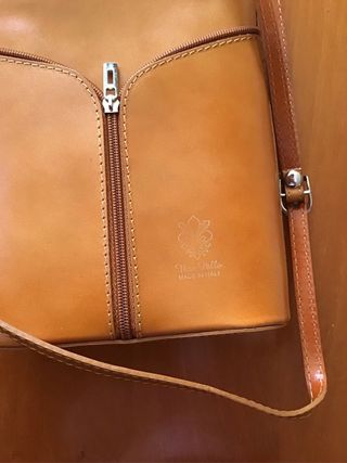 Borsa tracolla vera pelle Modamoda cuoio
