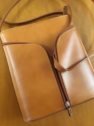Borsa tracolla vera pelle Modamoda cuoio