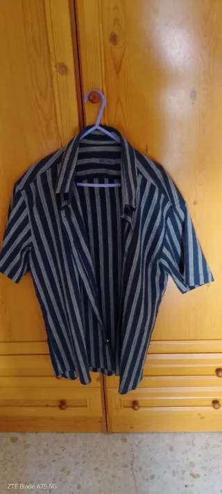 Camisa de rayas BREAK azul y gris