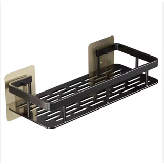 Estante de pared baño aluminio negro