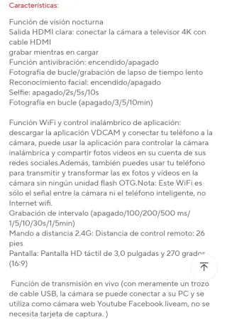 Videocámara Komery 4K 56MP Zoom 18X sin estrenar