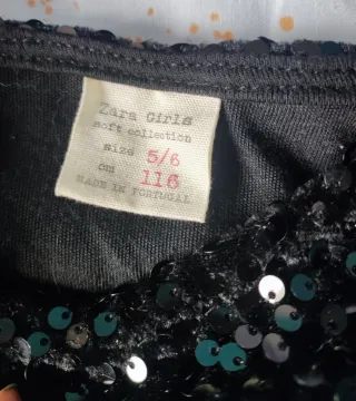 Sudadera lentejuelas negra 5/6 años